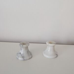 Vintage Mid Century Modern Marble Candlestick Holders